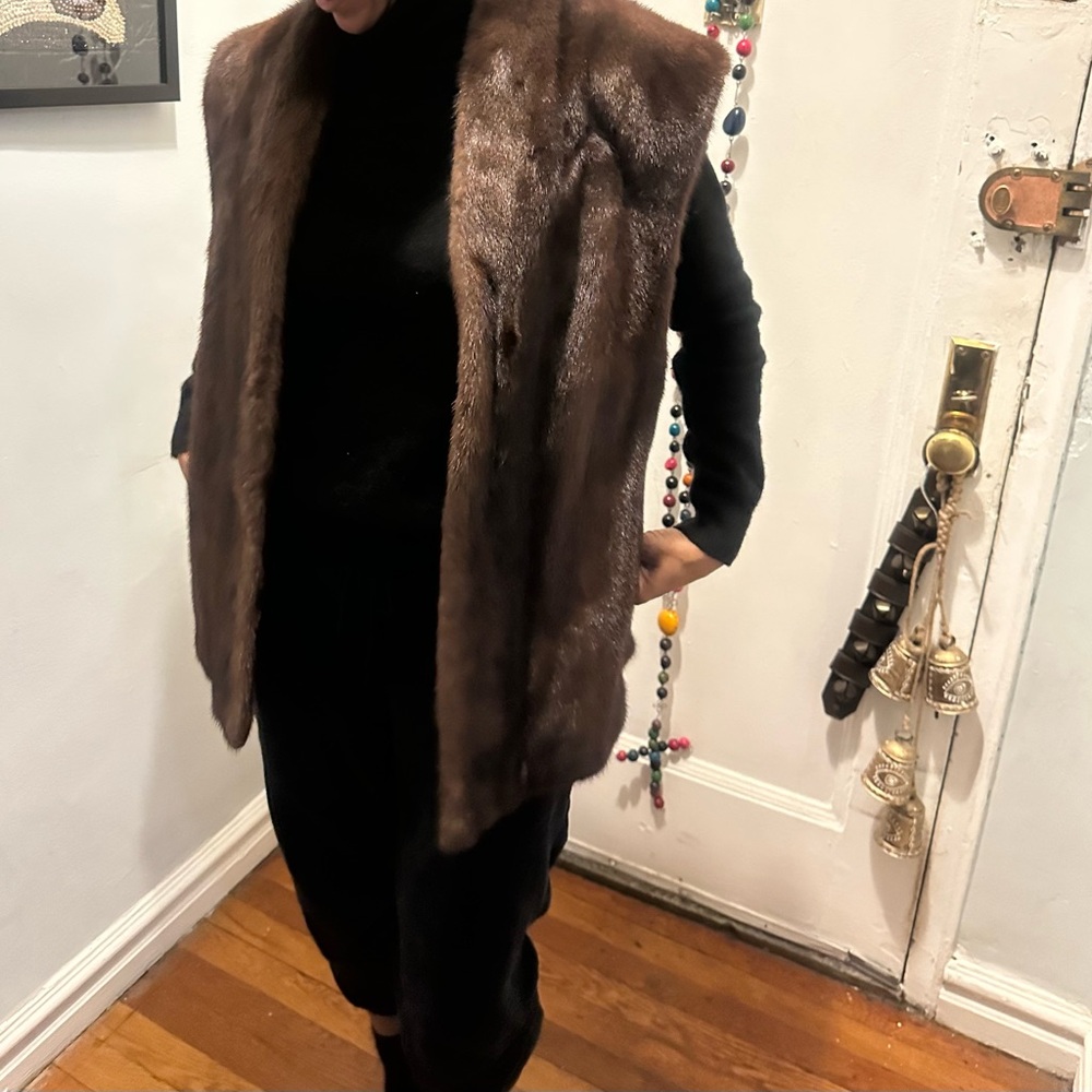 Elegant Brown Fur Vest